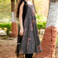 Black Printed Spaghetti Anarkali Suit Set for Girls with Trouser & Net Dupatta | Thread Embroidery | Ethnic Wear (8–18 Years) – Label Anju Kumar