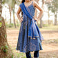Blue Spaghetti Anarkali Suit Set for Girls with Trouser & Net Dupatta | Thread Embroidery | Kids Ethnic Wear (8–18 Years) – Label Anju Kumar