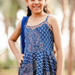 Blue Spaghetti Anarkali Suit Set for Girls with Trouser & Net Dupatta | Thread Embroidery | Kids Ethnic Wear (8–18 Years) – Label Anju Kumar