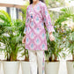 Wine Ikkat Print Kurti with Offwhite Trouser – Summer Cotton Coord Set for Girls (8 to 18 Years) | Kids Ethnic Wear – Label Anju Kumar