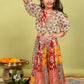 Crop top with sharara set in pure muslin for girls