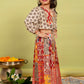 Crop top with sharara set in pure muslin for girls
