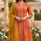 Rust Cotton Embroidered Anarkali Suit Dupatta Set – Traditional Women’s Ethnic Wear