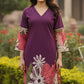 Wine Pure Cotton Coord Set for Women | V-Neck Kurti with Dori Work | Ethnic Wear Set | M to 3XL