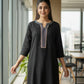 Black Pure Rayon-Cotton Short Kurti | Label Anju Kumar