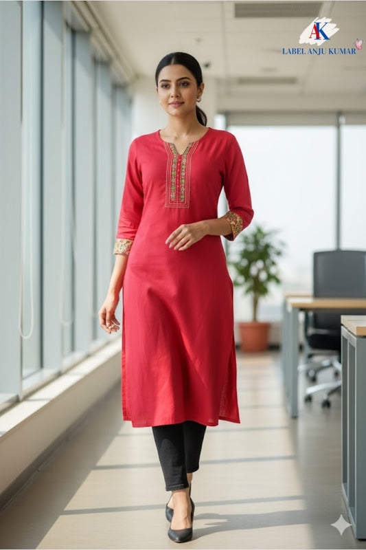 Gajri Pure Rayon-Cotton Short Kurti | Label Anju Kumar