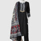 Black Muslin Modal Straight Suit with Chanderi Madhubani Dupatta – Women’s Festive Wear