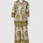 Mustard Chanderi Cotton Ikkat Print Coord Set for Women