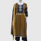 Mustard Pure Cotton Printed Straight Suit Dupatta Set