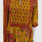 Mustard Cotton Printed Anarkali Suit Dupatta Set with Embroidery