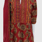 Rust Cotton Printed Anarkali Suit Dupatta Set with Embroidery