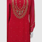 Magenta Pure Georgette Semi-Formal Straight Suit Dupatta Set