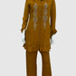 Mustard Pure Chinnon Handworked Semi-Formal Co-ord Set