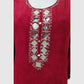 Mehroon Premium Modal Rayon Digital Printed Co-ord Set with Mirror Hand Embroidery