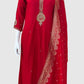 Red Silk Straight Suit Dupatta Set with Banarasi Dupatta & Hand Embroidery | Label Anju Kumar