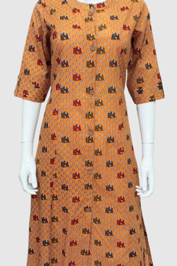 Printed Cotton Kurti – Sizes S-5XL | Label Anju Kumar