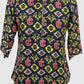 Multi-Colour Print Pure Muslin Short Kurti with Front Zip Opening | Label Anju Kumar