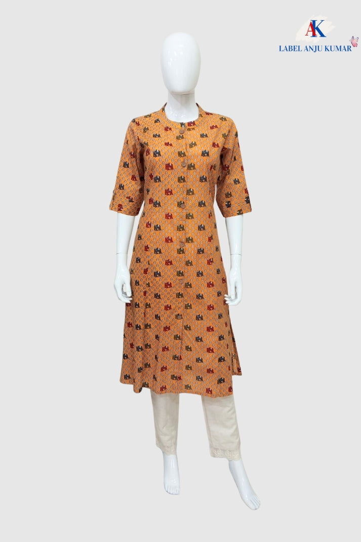 Printed Cotton Kurti – Sizes S-5XL | Label Anju Kumar