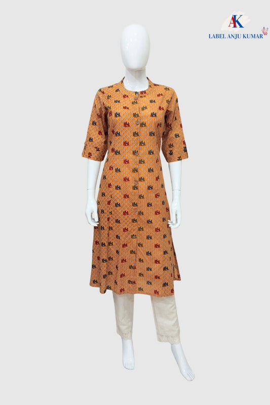 Printed Cotton Kurti – Sizes S-5XL | Label Anju Kumar