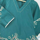 Green Pure Cotton Coord Set for Women | V-Neck Kurti with Dori Work | Ethnic Wear Set | M to 3XL
