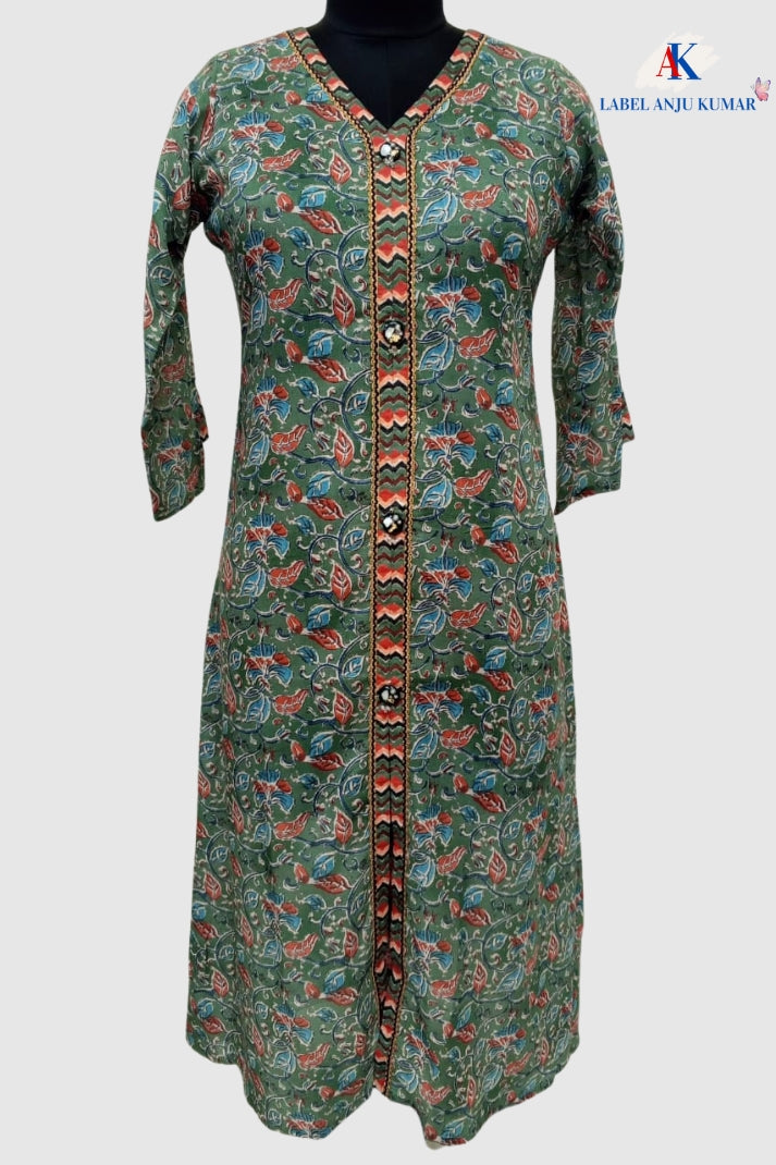 Printed Cotton Kurti – Sizes S-5XL | Label Anju Kumar