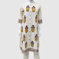 Off White Khadi Cotton A-Line Kurti with Pockets & Floral Hand Block Print | Label Anju Kumar