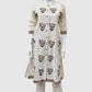 Off White Khadi Cotton A-Line Kurti with Pockets & Floral Hand Block Print | Label Anju Kumar