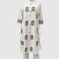 Off White Khadi Cotton A-Line Kurti with Pockets & Floral Hand Block Print | Label Anju Kumar