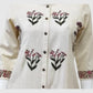 Off White Khadi Cotton A-Line Kurti with Pockets & Floral Hand Block Print | Label Anju Kumar