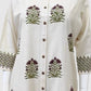 Off White Khadi Cotton A-Line Kurti with Pockets & Floral Hand Block Print | Label Anju Kumar