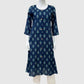 Mix Printed Cotton A-Line Kurti with Pockets & Round Neck | Label Anju Kumar