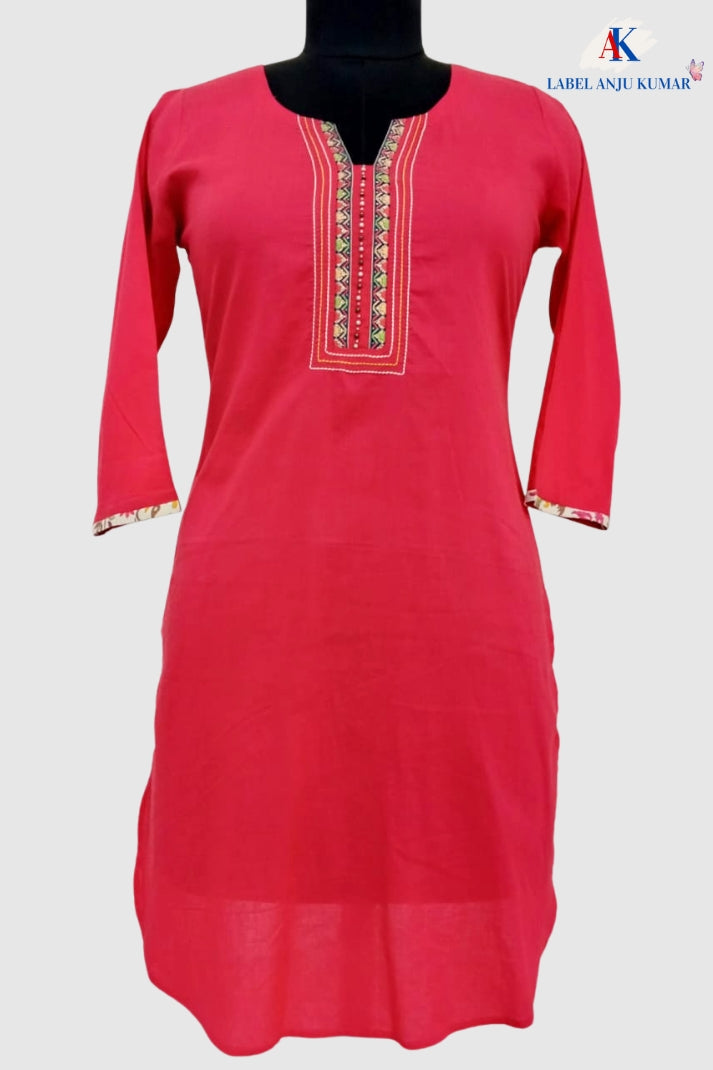 Gajri Pure Rayon-Cotton Short Kurti | Label Anju Kumar