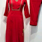 Red Muslin Hand-Embroidered Straight Suit Dupatta Set – Semi Formal Women’s Ethnic Wear