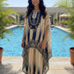 Blue Print Crape Silk Kaftan C-Cut Coord Set – Formal Wear Women’s Ethnic Outfit