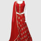 Red Chinon Silk Hand-Embroidered Lehenga Choli Dupatta Set – Party Wear Women’s Ethnic Outfit