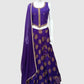 Purple Chinon Silk Hand-Embroidered Lehenga Choli Dupatta Set – Elegant Party Wear Ethnic Outfit