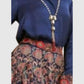 Navy Silk Printed Lehenga with Hand-Embroidered Collar Shirt – Party Wear Women’s Ethnic Outfit