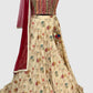 Beige Silk Thread-Embroidered Lehenga Choli Dupatta Set – Party Wear Women’s Ethnic Outfit