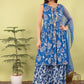 Royal Blue Pure Muslin Silk Printed Sharara Suit Dupatta Set – Elegant Women’s Ethnic Wear