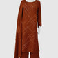 Copper Pure Chinon Silk Party Wear Suit with Katdana Handwork – Women’s Ethnic Wear