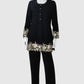 Black Woollen Coord Set with Thread Embroidery – Women’s Winter Wear | Label Anju Kumar