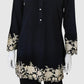 Black Woollen Coord Set with Thread Embroidery – Women’s Winter Wear | Label Anju Kumar