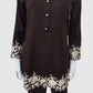 Brown Woollen Coord Set with Thread Embroidery – Womens Winter Ethnic Outfit | Label Anju Kumar