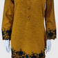 Mustard Woollen Coord Set with Thread Embroidery – Cozy & Stylish Winter Ethnic Wear | Label Anju Kumar