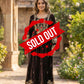 Brown Velvet Long Kaftaan Dress with Hand Mirror Work – Women’s Party & Winter Wear | Label Anju Kumar