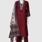 Mehroon Muslin Modal Straight Suit with Madhubani Print Chanderi Dupatta – Women’s Ethnic Wear