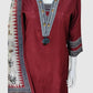 Mehroon Muslin Modal Straight Suit with Madhubani Print Chanderi Dupatta – Women’s Ethnic Wear