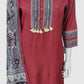 Mehroon Muslin Modal Straight Suit with Madhubani Print Chanderi Dupatta – Women’s Ethnic Wear