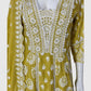Liril Green Chikankari Anarkali Suit Dupatta Set – Pure Malmal Cotton Semi Formal Wear | Label Anju Kumar