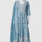 Sky Blue Chikankari Anarkali Suit Dupatta Set – Elegant Malmal Cotton Office Wear | Label Anju Kumar